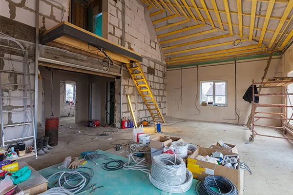 An Image of an extension which is being built